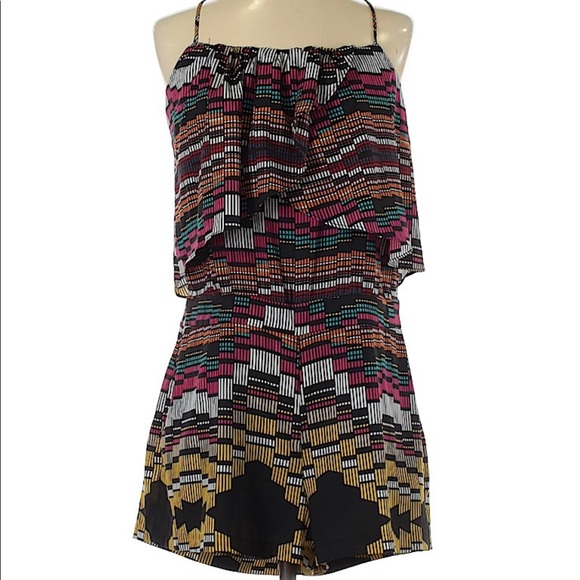 Bebe Multicolor Romper 8 - Picture 1 of 7